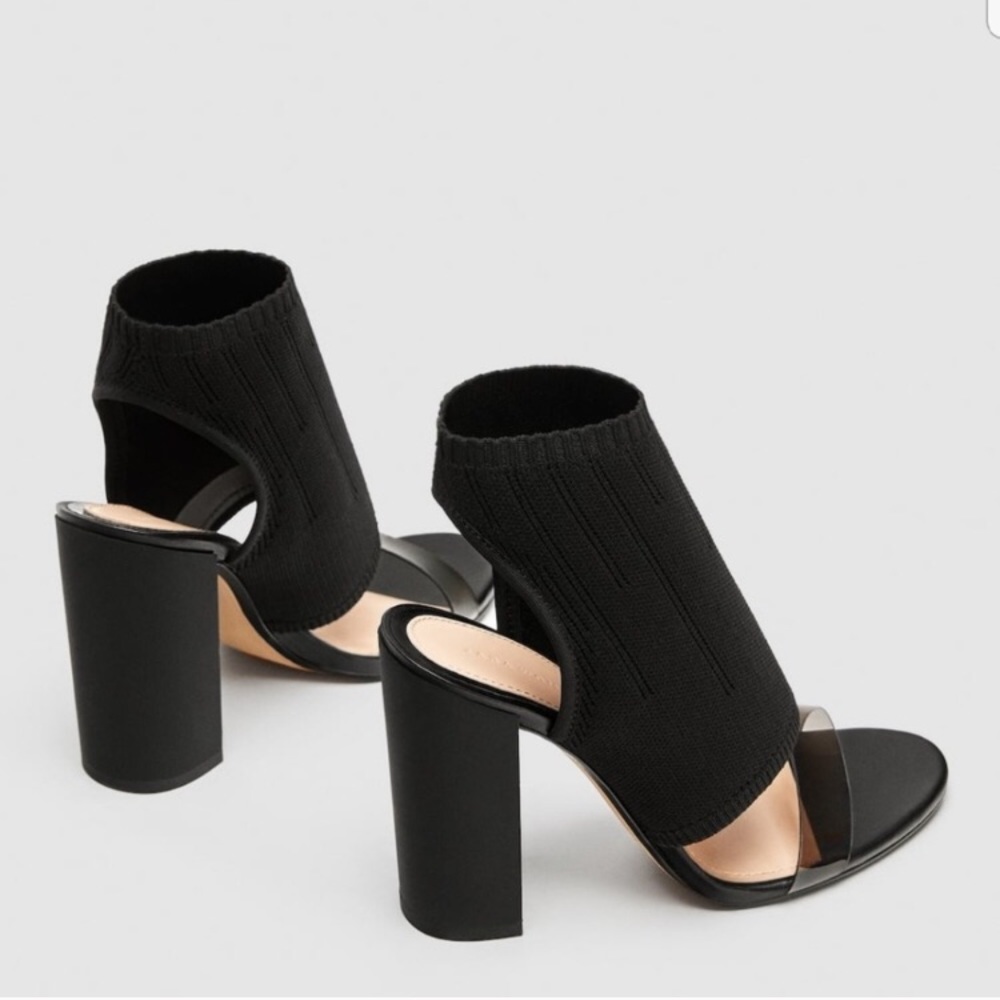 Zara vinyl sock bootie heels!